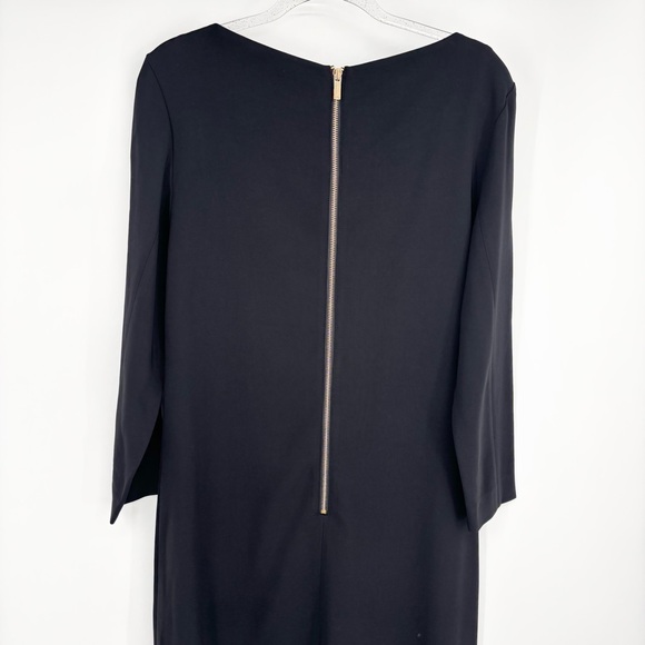 Karen Millen Black Dress Sheath Long Sleeve Size 12 - Picture 8 of 10
